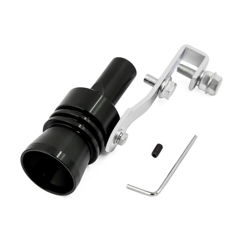 Aluminum Turbo Sound Whistle Exhaust Pipe Tailpipe BOV Blow-off Valve Simulator Muffler (XL, Black)