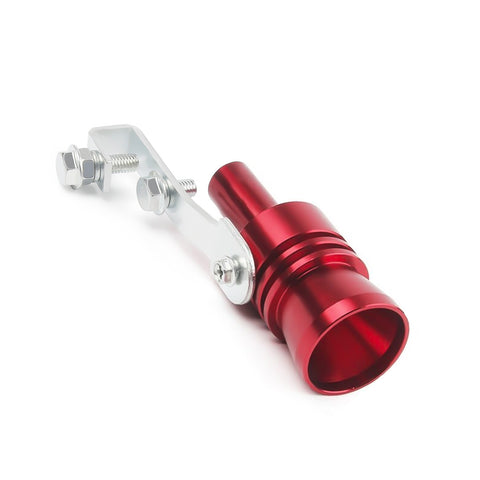 Aluminum Turbo Sound Whistle Exhaust Pipe Tailpipe BOV Blow-off Valve Simulator Muffler (XL, Red)
