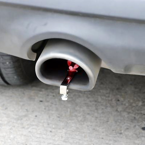 Aluminum Turbo Sound Whistle Exhaust Pipe Tailpipe BOV Blow-off Valve Simulator Muffler (XL, Red)