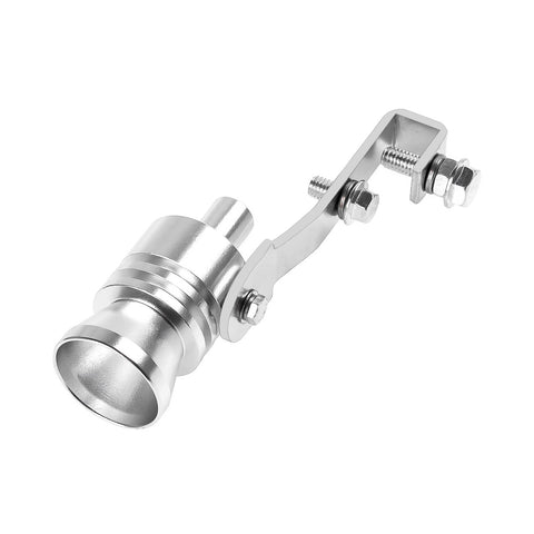 Aluminum Turbo Sound Whistle Exhaust Pipe Tailpipe BOV Blow-off Valve Simulator Muffler (XL, Silver)