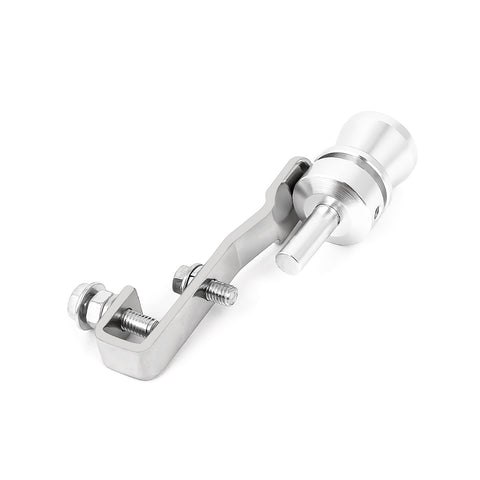 Aluminum Turbo Sound Whistle Exhaust Pipe Tailpipe BOV Blow-off Valve Simulator Muffler (XL, Silver)