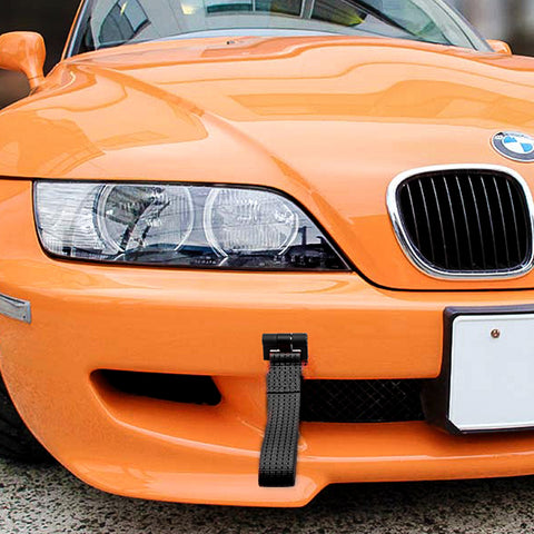 Blue / Black / Red JDM Style Tow Hole Adapter with Towing Strap for BMW 1 3 5 6 Series X5 X6, Fit Mini Cooper