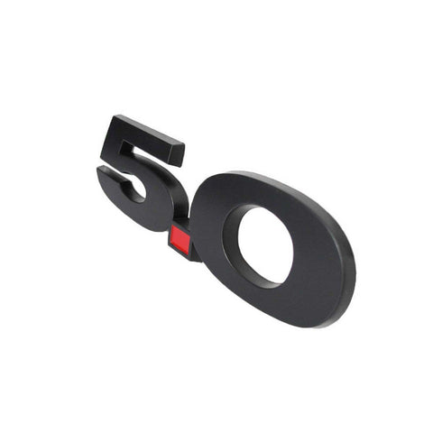 1x Silver/Matte Black Metal Aluminum Badge Sticker 3D Logo 5.0 Liter Side Fender Emblem For Ford Mustang Cars