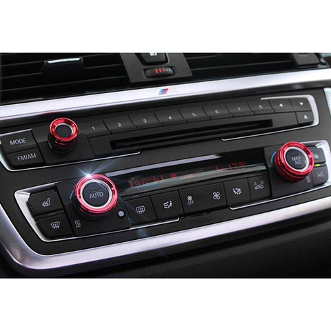 Red Engine Start Stop Button AC Climate Control Ring Cover For BMW F20 F22 F30