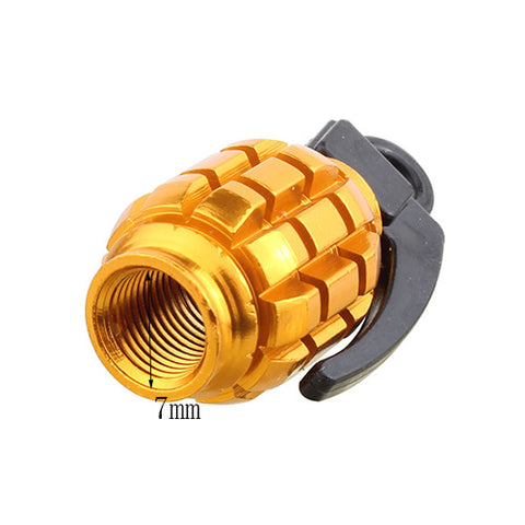 4x Tire Tyre Valve Stem Cap Gold Grenade Bomb Air Dust Cover Caps Universal Fit