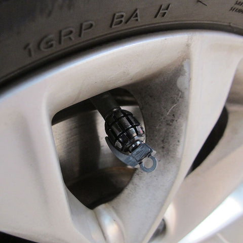 Tire Wheel Valve Stem Caps Set Air Dust Cover Caps Grenade Shape/Skull Shape