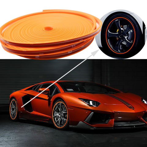 394" Yellow\ Green\ Gray\ Orange\ Blue Strip Car Wheel Hub Rim Protector Tire Ring Guard Rubber Sticker
