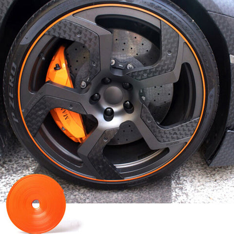 394" Yellow\ Green\ Gray\ Orange\ Blue Strip Car Wheel Hub Rim Protector Tire Ring Guard Rubber Sticker