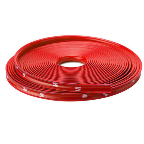 Red\ White 8M Car Rubber Stripe Wheel Hub Rim Edge Protection Tire Guard Sticker