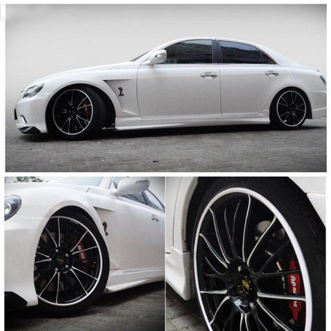 Red\ White 8M Car Rubber Stripe Wheel Hub Rim Edge Protection Tire Guard Sticker