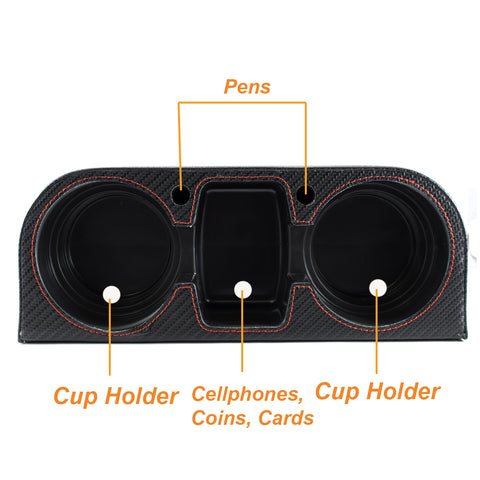 Car Seat Seam Wedge Storage Organizer Cup Holder Bottle Drink Phone Mount Stand Black Plastic, Universal Fit