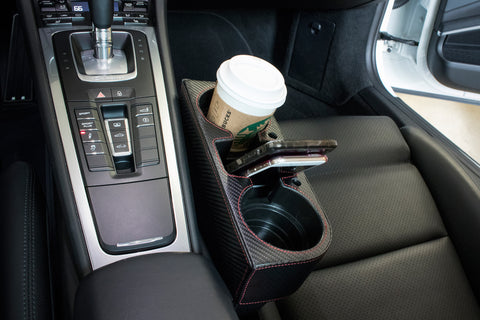 Car Seat Seam Wedge Storage Organizer Cup Holder Bottle Drink Phone Mount Stand Black Plastic, Universal Fit