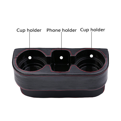 Car Seat Seam Wedge Storage Leather Organizer Cup Holder Drink Phone Mount Stand