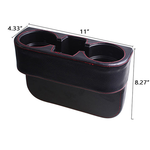 Car Seat Seam Wedge Storage Leather Organizer Cup Holder Drink Phone Mount Stand