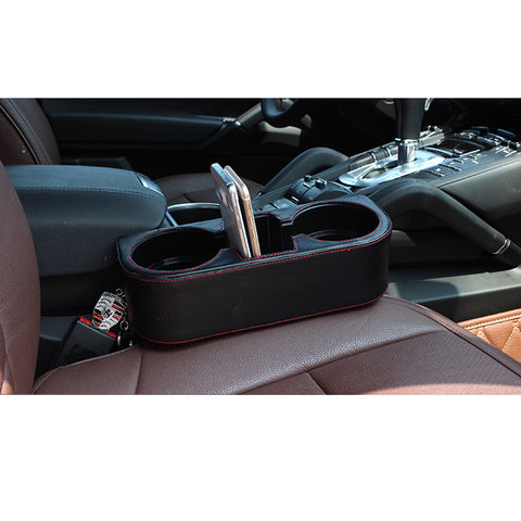 Car Seat Seam Wedge Storage Leather Organizer Cup Holder Drink Phone Mount Stand