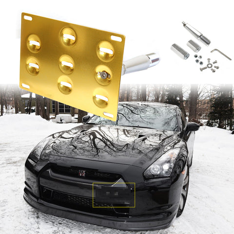 1 Set Front Tow Hook License Plate Bumper Mounting Bracket Fit Nissan GTR 370Z Juke Infiniti G37 Q60 Coupe