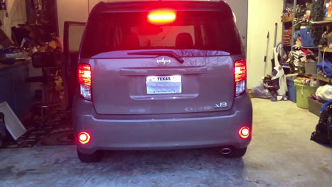 2x Round LED Red Lens Bumper Taillight Reflector Brake Lights For Scion Toyota Corolla