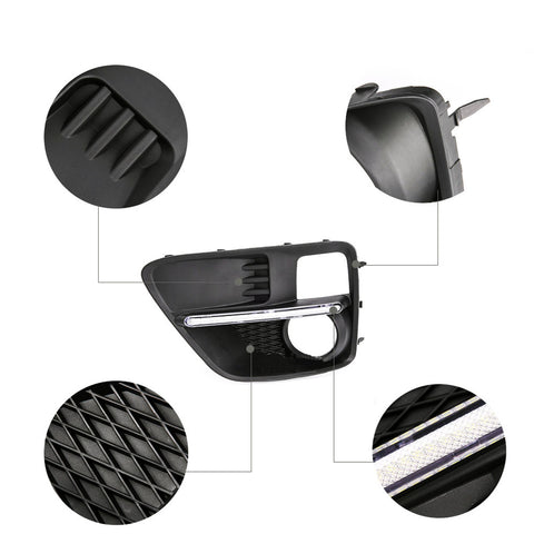 2015-17 Subaru WRX / STi LED Daytime Running Light DRL Strips Fog Light Bezels White