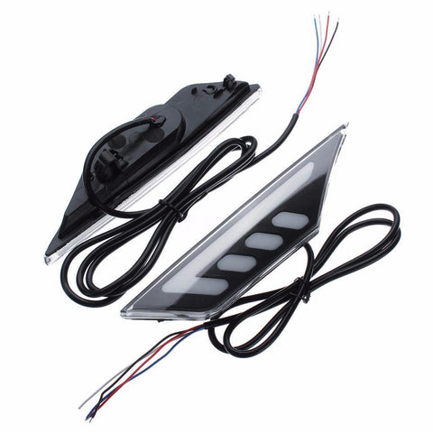 2x JDM Clear White/Amber COB LED Side Marker Lights for 2016-up 10th Gen Honda Civic