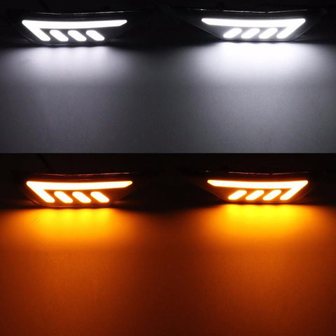 2x JDM Clear White/Amber COB LED Side Marker Lights for 2016-up 10th Gen Honda Civic