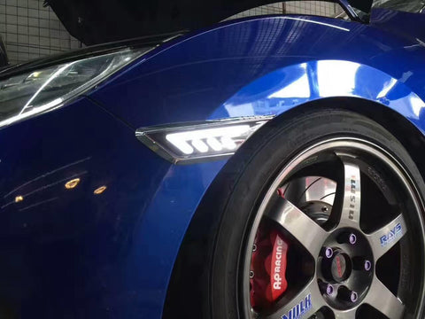 2x JDM Clear White/Amber COB LED Side Marker Lights for 2016-up 10th Gen Honda Civic