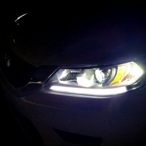 2pcs 11.8" / 18.5" Xenon White LED Headlight Daytime Running Light Strip LED Assembly for Honda Accord Sedan 2013-2015 Retrofit