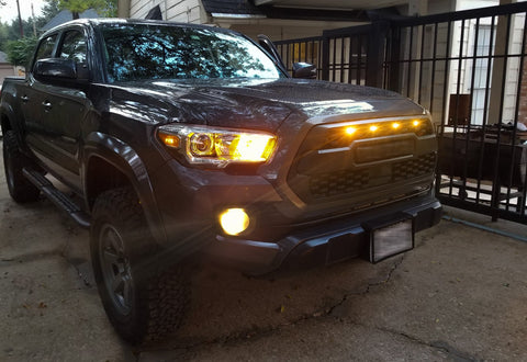 4pcs LED Amber Front Grille Lighting Assemblies Kit for 2014-2019 Toyota 4Runner TRD Pro Grille SR5 TRD off-road Limited TRO Pro - Smoked Lens