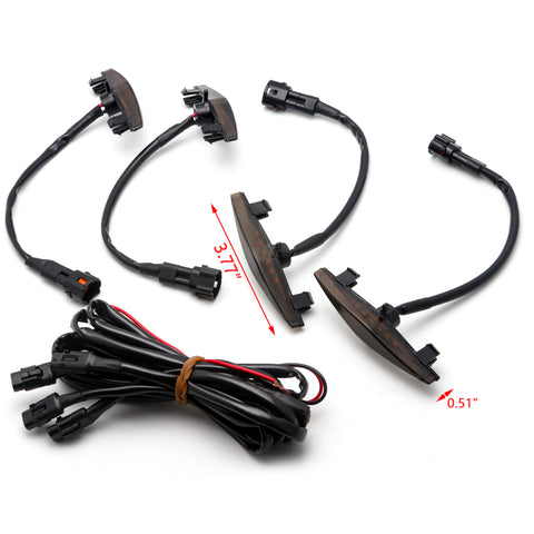 4pcs LED Amber Front Grille Lighting Assemblies Kit for 2014-2019 Toyota 4Runner TRD Pro Grille SR5 TRD off-road Limited TRO Pro - Smoked Lens