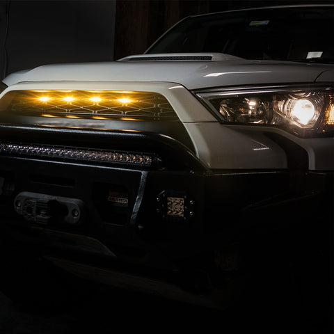4pcs LED Amber Front Grille Lighting Assemblies Kit for 2014-2019 Toyota 4Runner TRD Pro Grille SR5 TRD off-road Limited TRO Pro - Smoked Lens