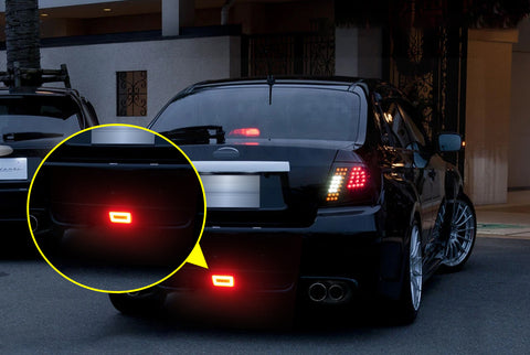 Xotic Tech Smoked Lens 3-in-1 Full LED Rear Fog Light Kit Compatible with Subaru Impreza WRX/STI or Crosstrek, Function as Tail/Brake Lamp, Backup Reverse Light (Includes Wire Harness & Mounting Bracket