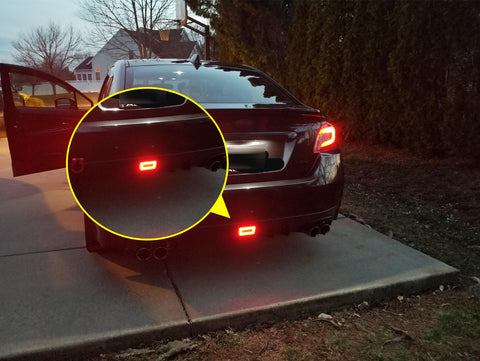 Xotic Tech Smoked Lens 3-in-1 Full LED Rear Fog Light Kit Compatible with Subaru Impreza WRX/STI or Crosstrek, Function as Tail/Brake Lamp, Backup Reverse Light (Includes Wire Harness & Mounting Bracket