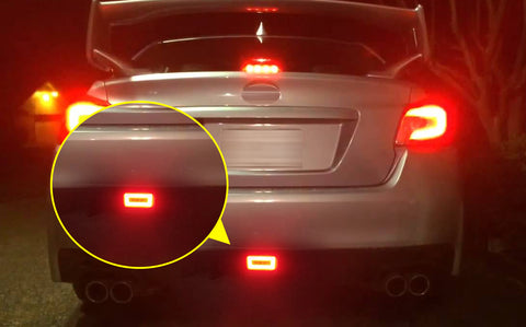 Xotic Tech Smoked Lens 3-in-1 Full LED Rear Fog Light Kit Compatible with Subaru Impreza WRX/STI or Crosstrek, Function as Tail/Brake Lamp, Backup Reverse Light (Includes Wire Harness & Mounting Bracket