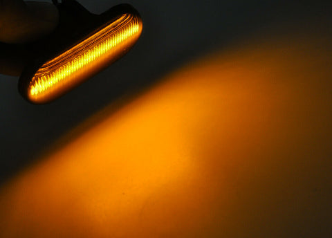 Smoked lens LED Sequential Side Marker Light Flowing Turn Signal Indicators Lamp Bulbs Compatible with Mercedes Benz Smart Fortwo W453 / C453 2014-2019