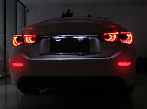 3D Optic Smoked Lens Rear Bumper Reflector Brake Tail Lights w/Sequential Turn Signal Lamps, Strobe Brake Lighting Kit For Infiniti Q50 QX56 QX60 QX80 Nissan Pathfinder Rogue, etc