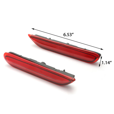 3D Optic Red Lens Rear Bumper Reflector Brake Tail Lights w/Sequential Turn Signal Lamps, Strobe Brake Lighting Kit For Infiniti Q50 QX56 QX60 QX80 Nissan Pathfinder Rogue, etc