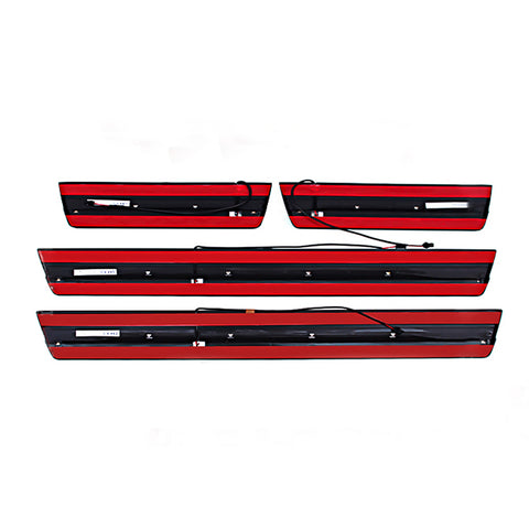 Interior Car Door Fashion Style Led Door Sill Scuff Plate Guard Sills Protector Trim (Blue Led)