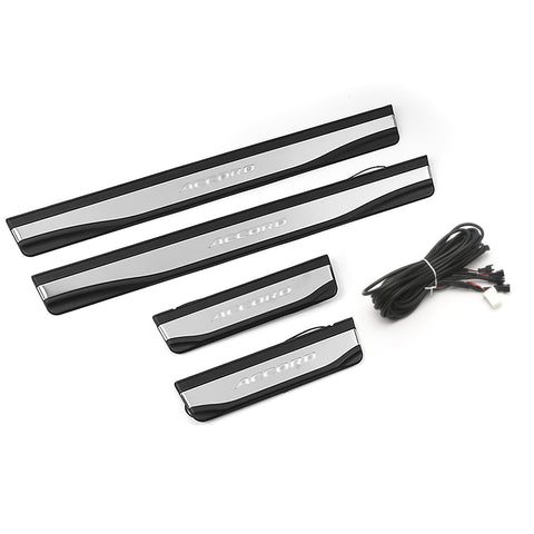 Interior Car Door Fashion Style Led Door Sill Scuff Plate Guard Sills Protector Trim (Blue Led)