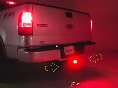 Trailer Hitch LED Brake Tail Lights 15 LEDs Red Smoked Lens Cover Light Fit 2" Receiver Truck SUV