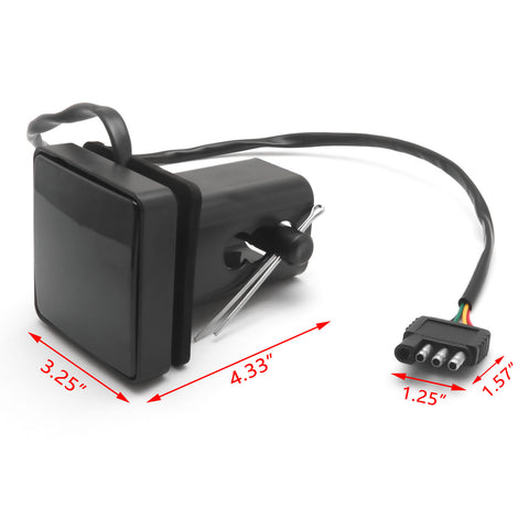 Trailer Hitch LED Brake Tail Lights 15 LEDs Red Smoked Lens Cover Light Fit 2" Receiver Truck SUV