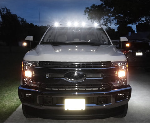 Smoked Lens White LED Cab Roof Clearance Running Light Lamp For Ford Super Duty F-250 F-350 F-450 F-550 2017 2018 2019