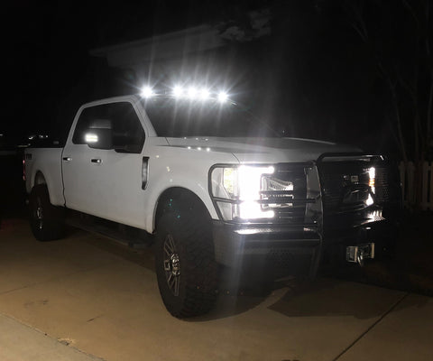 Smoked Lens White LED Cab Roof Clearance Running Light Lamp For Ford Super Duty F-250 F-350 F-450 F-550 2017 2018 2019