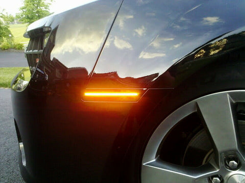Smoked Lens Amber LED Front Side Marker Light Lamps For Chevy Camaro 2010-2015