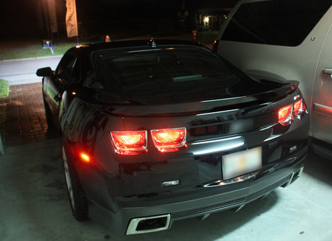 Smoked Lens LED Full Side Marker Light Kit Compatible With Chevy Camaro 2010 2011 2012 2013 2014 2015 Front Amber Rear Red Bumper Sidemarker Lamp Reflector Replacement,98 SMD LED Diodes