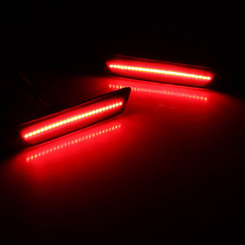 For Chevy Camaro 2010-15 LED Rear Bumper Side Marker Light Lamp Smoked Lens Red