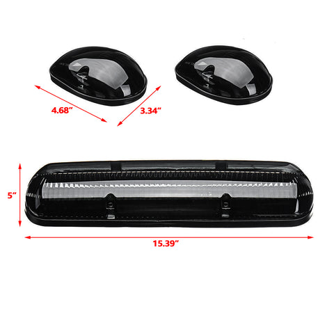 Cab Marker Roof Running Lights Assembly for Chevrolet Silverado 1500 2500 3500 HD Classic 2002-2007, Amber Trunk LED Cab Roof Marker Clearance Light Kit Fit GMC Sierra 1500 2500 3500 HD Classic 2002-2007