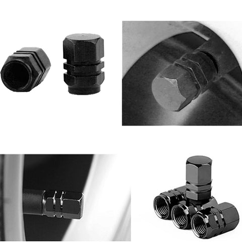 4pc Gun Metal / Chrome Silver / Black / Gold / Purple / Blue / Red Car Bike Wheel Tire Valve Stem Caps Dust Cover Alloy Universal Fit