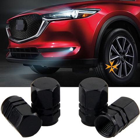 4pc Gun Metal / Chrome Silver / Black / Gold / Purple / Blue / Red Car Bike Wheel Tire Valve Stem Caps Dust Cover Alloy Universal Fit