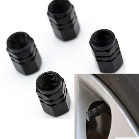 4pc Gun Metal / Chrome Silver / Black / Gold / Purple / Blue / Red Car Bike Wheel Tire Valve Stem Caps Dust Cover Alloy Universal Fit