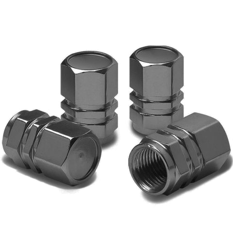 4pc Gun Metal / Chrome Silver / Black / Gold / Purple / Blue / Red Car Bike Wheel Tire Valve Stem Caps Dust Cover Alloy Universal Fit