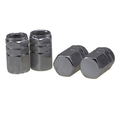 4pc Gun Metal / Chrome Silver / Black / Gold / Purple / Blue / Red Car Bike Wheel Tire Valve Stem Caps Dust Cover Alloy Universal Fit